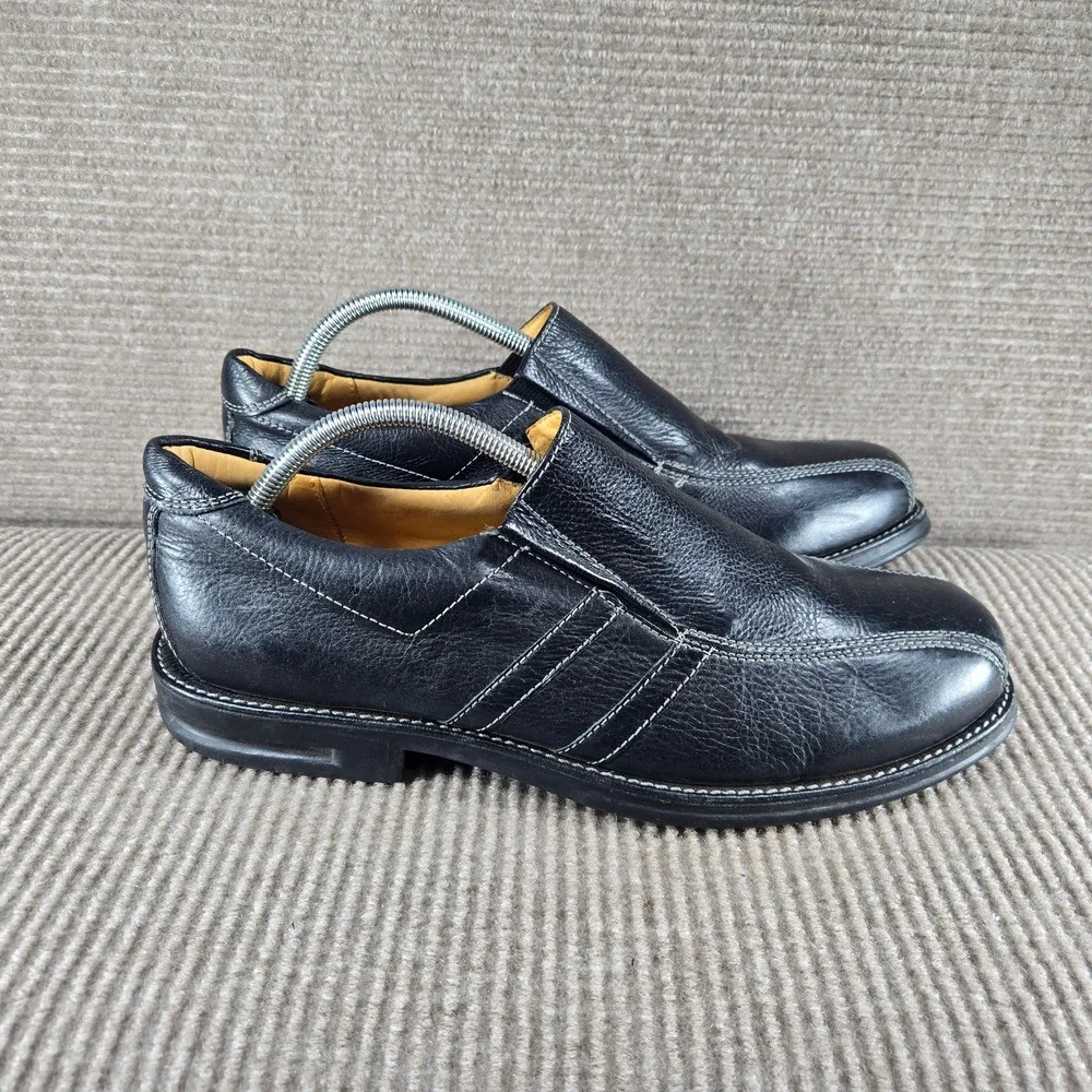Sandro Moscoloni Mens 11.5 Black Leather Comfort‎ Gel Slip On Loafers 6112